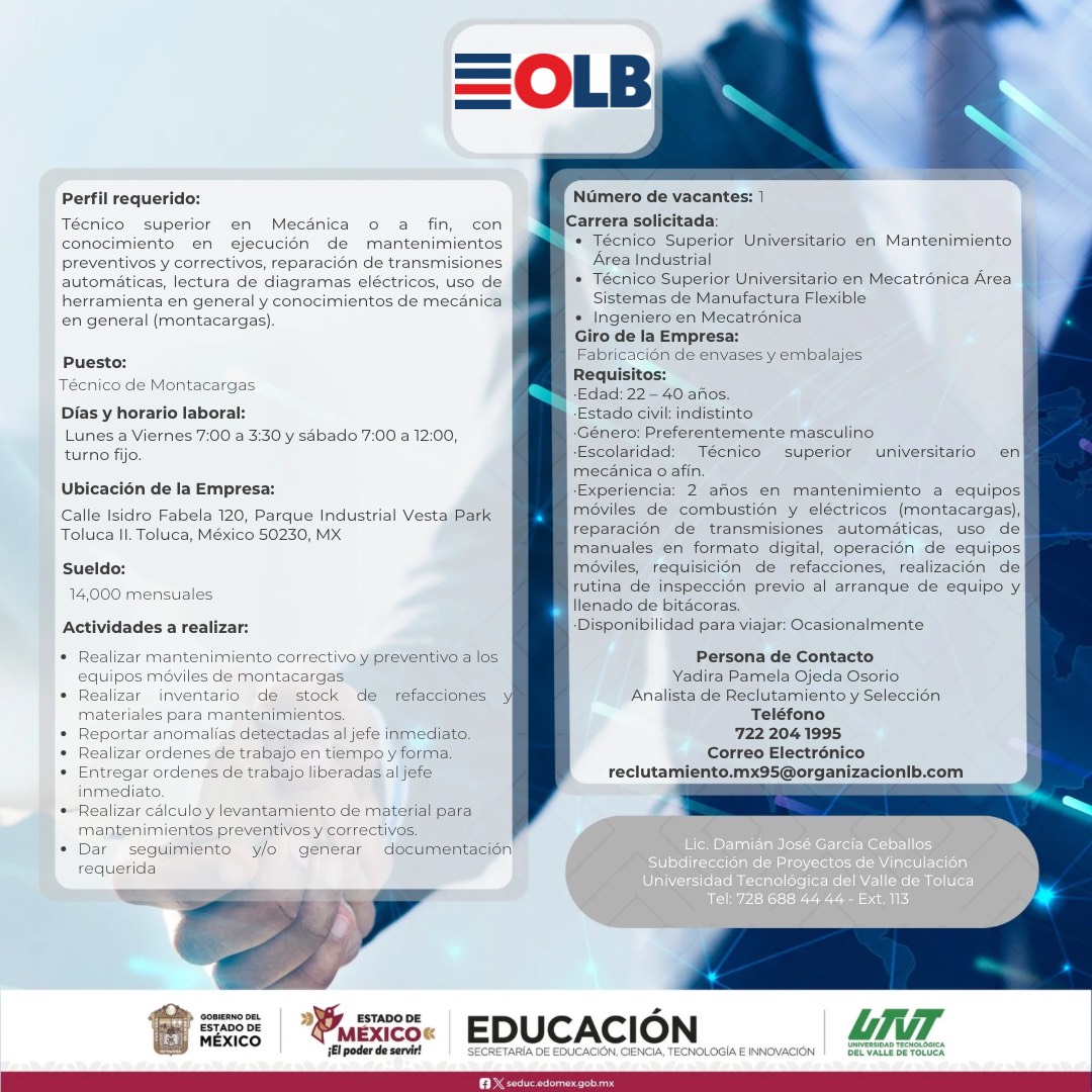 vacantes becario ingenieria industrial